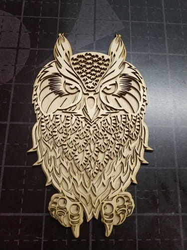 Laser Cut Wooden Owl Wall Decoration