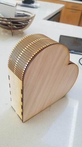 Laser Cut Simple Heart Shaped Box