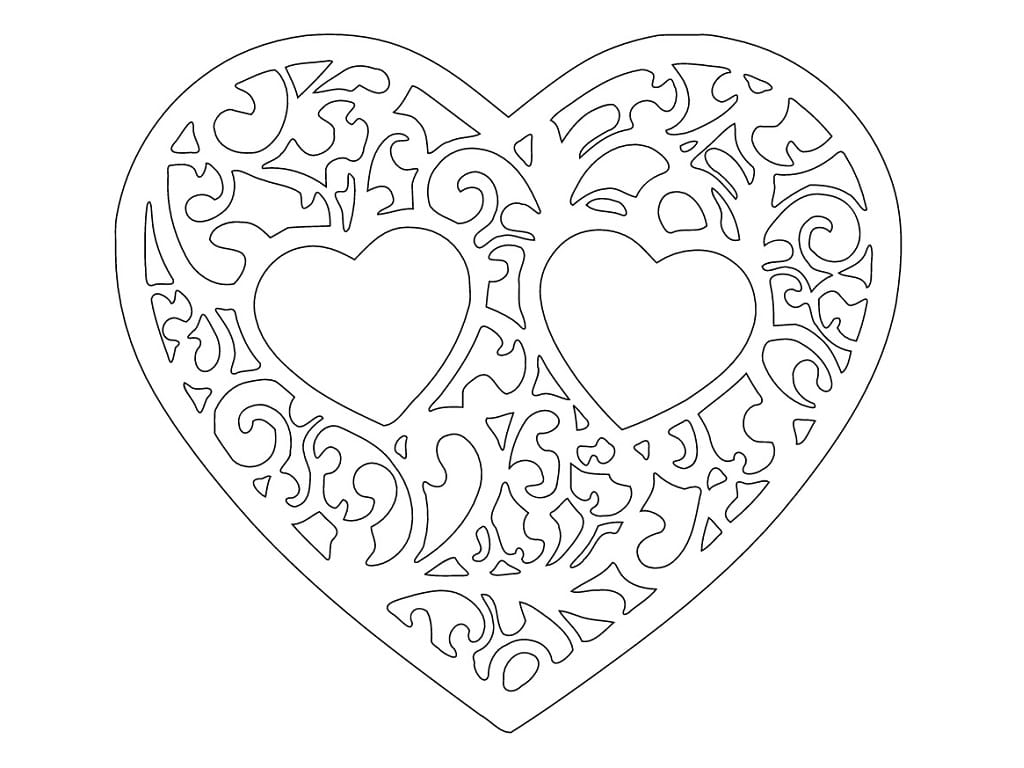 Laser Cut Two Hearts Wooden Ring Holder