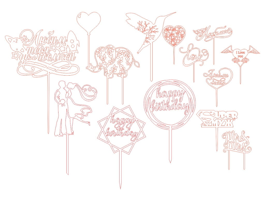 Laser Cut Valentines Day Anniversary and Wedding Cake Topper Bundle CDR ...