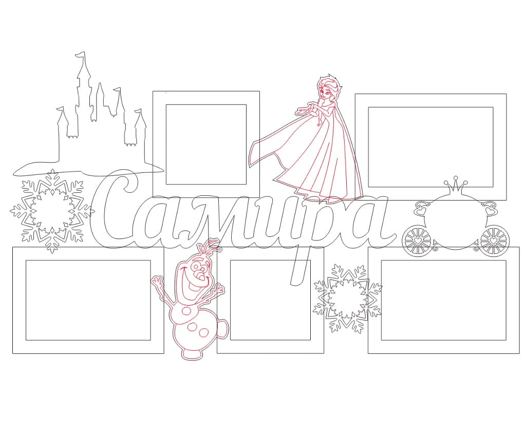 Personalized Frozen Birth Stats Baby Photo Frame Laser Cut File