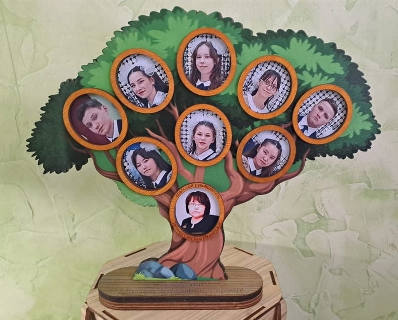 Tree Shaped Photo Display Stand Laser Cut Student or Family Tree Decor