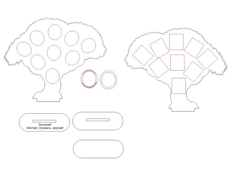 Tree Shaped Photo Display Stand Laser Cut Student or Family Tree Decor