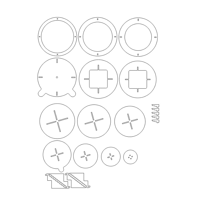 Wooden Table Clock Laser Cut Minimalist Layered Design