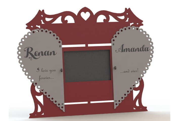 Opening Heart Photo Frame Laser Cut Wooden Love Gift