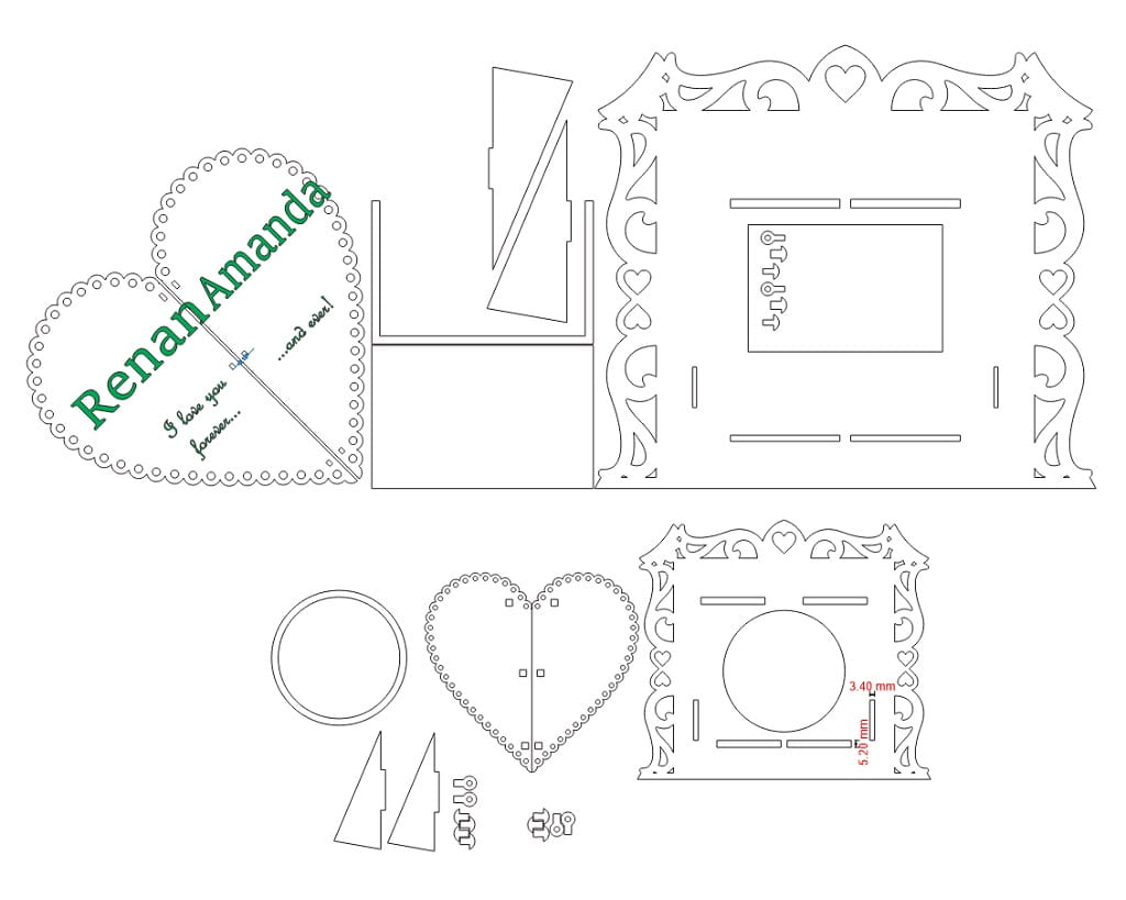 Opening Heart Photo Frame Laser Cut Wooden Love Gift