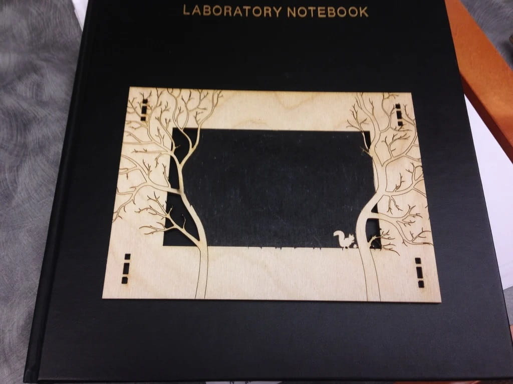 Laser Cut Wooden Photo Frame Forest Tree and Squirrel Design