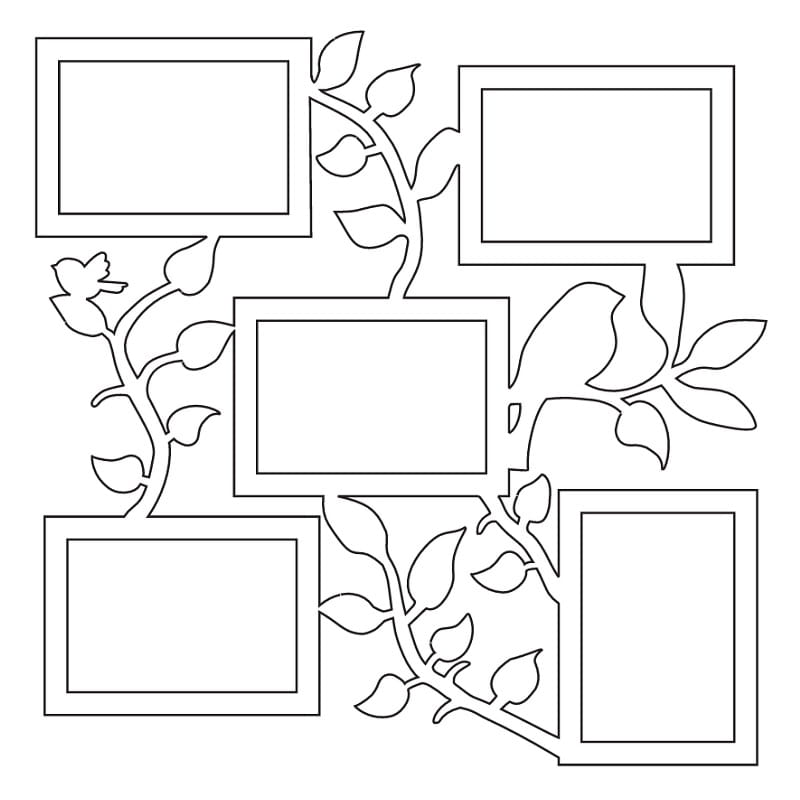 Family Tree Photo Frame Wall Decor Laser Cut Wooden Collage Art