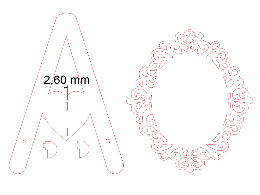 Ornate Photo Frame Laser Cut Tabletop Easel Stand Frame