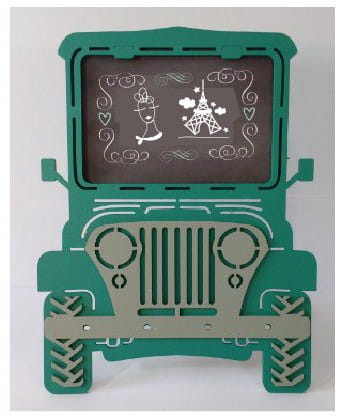 Laser Cut Jeep Wooden Photo Frame | Kids Room Decor