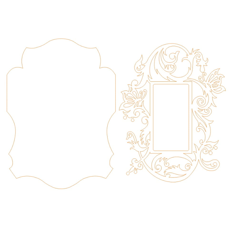 Laser Cut Decorative Floral Mirror and Photo Frame