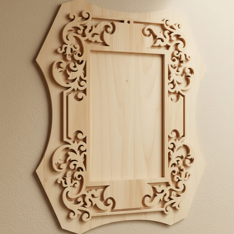 Laser Cut Ornate Photo and Mirror Frame | Vintage Scroll Saw Design