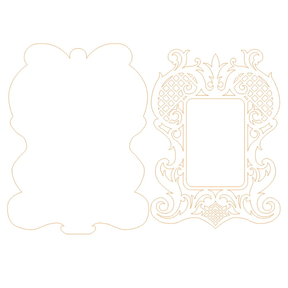 Laser Cut Ornate Photo and Mirror Frame | Classic Frame Design