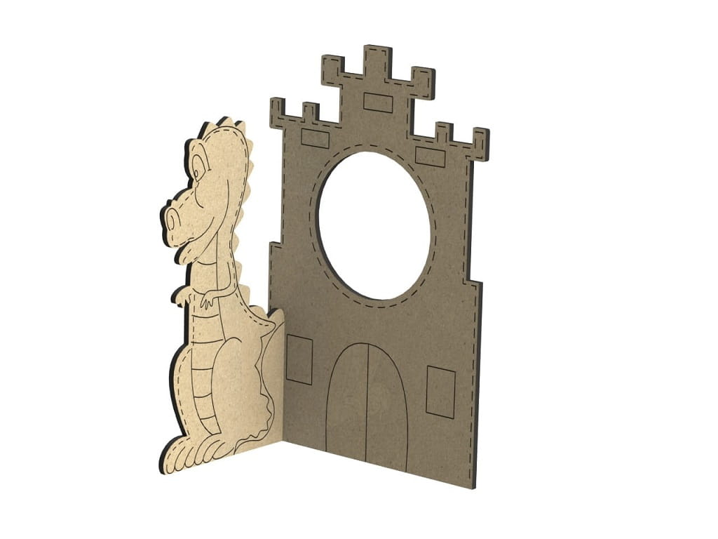 Laser Cut Dragon Castle Photo Frame | Kids Room Decor