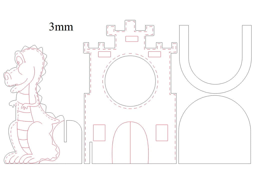 Laser Cut Dragon Castle Photo Frame | Kids Room Decor
