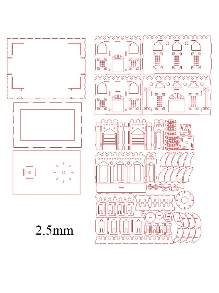 Laser Cut 3D Wooden Mosque Puzzle Model