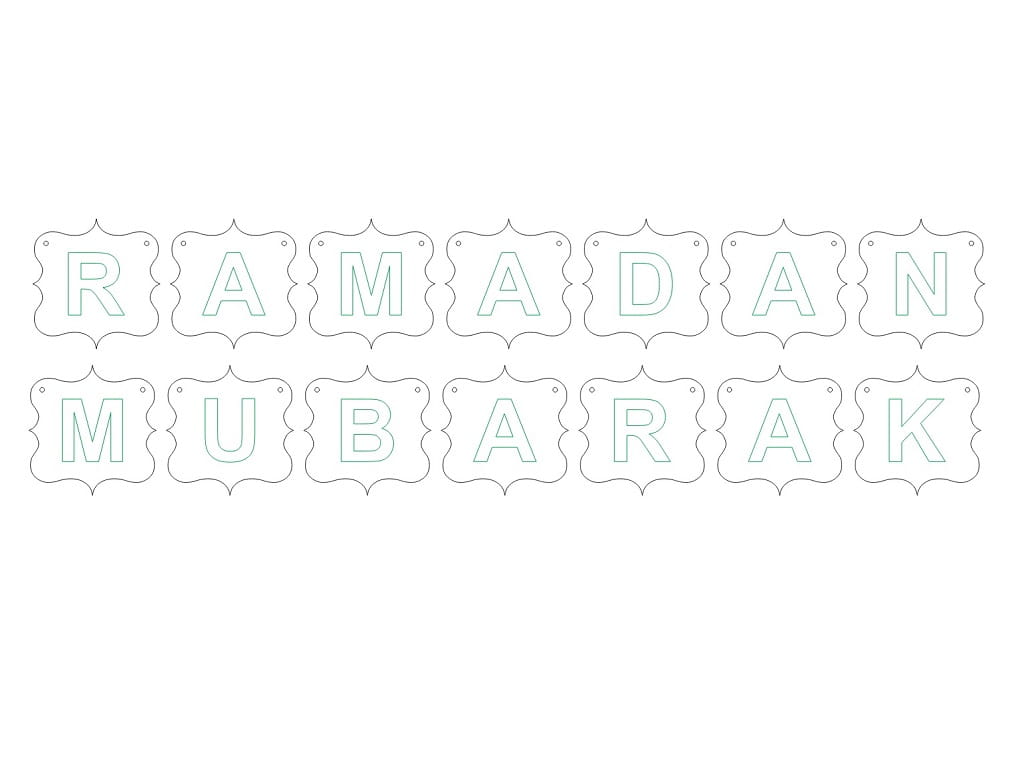 Laser Cut Ramadan Mubarak Wooden Banner