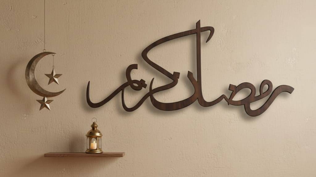 Laser Cut Ramadan Kareem Arabic Calligraphy Wall Decor