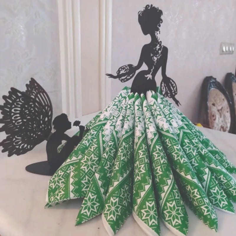 Laser Cut Wooden Fairies Napkin Holder for Party Decoration