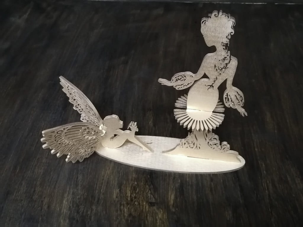 Laser Cut Wooden Fairies Napkin Holder for Party Decoration