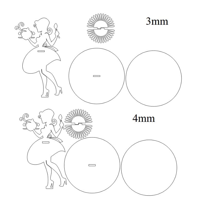 Laser Cut Lady Napkin Holder with Tray | Dining Table Decor