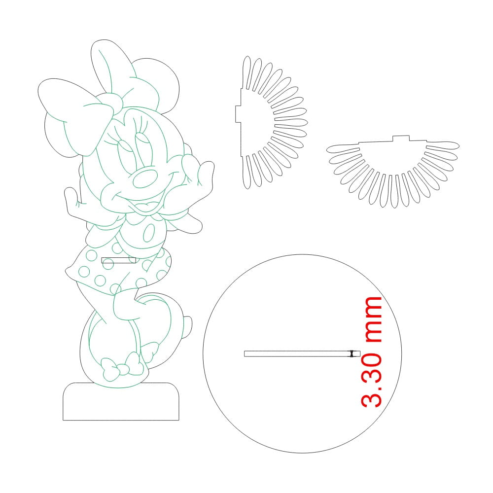 Laser Cut Minnie Mouse Napkin Holder | Kids Party Table Decor
