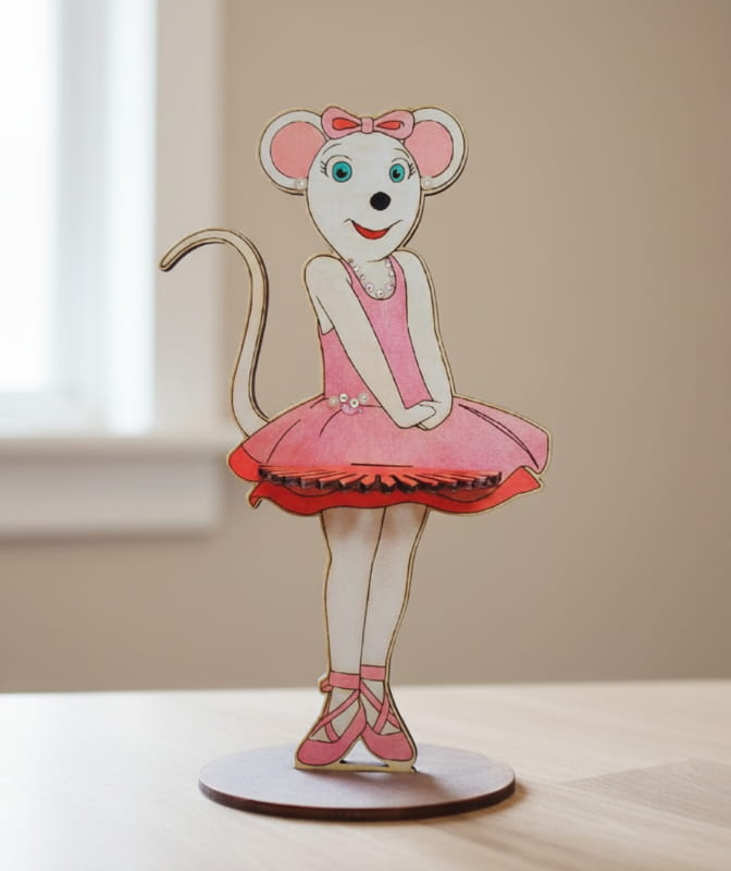 Laser Cut Ballerina Mouse Napkin Holder | Kids Table Decor