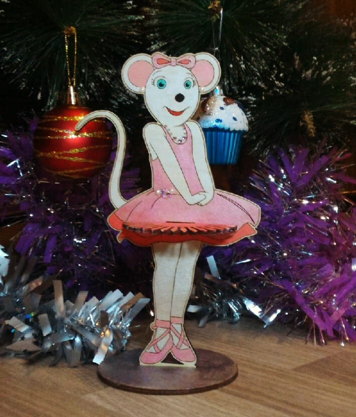 Laser Cut Ballerina Mouse Napkin Holder | Kids Table Decor