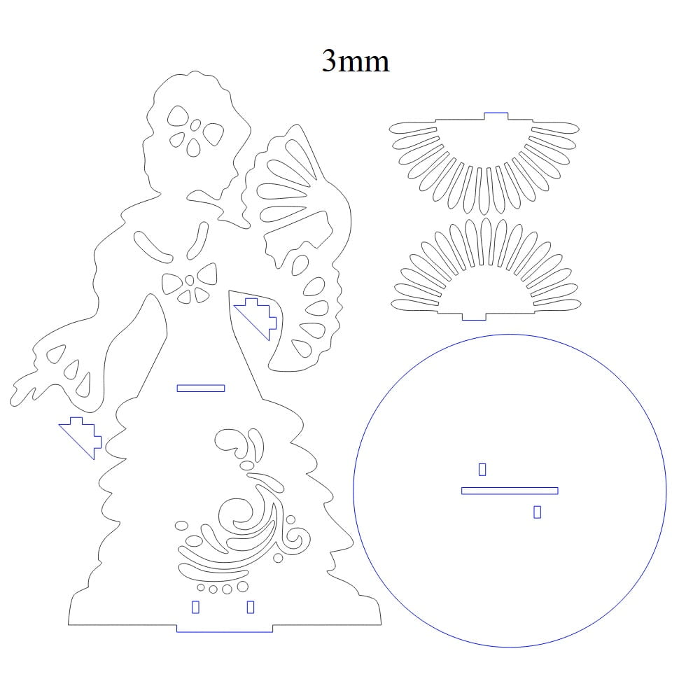 Laser Cut Lady with Fan Napkin Holder | Wooden Table Decor