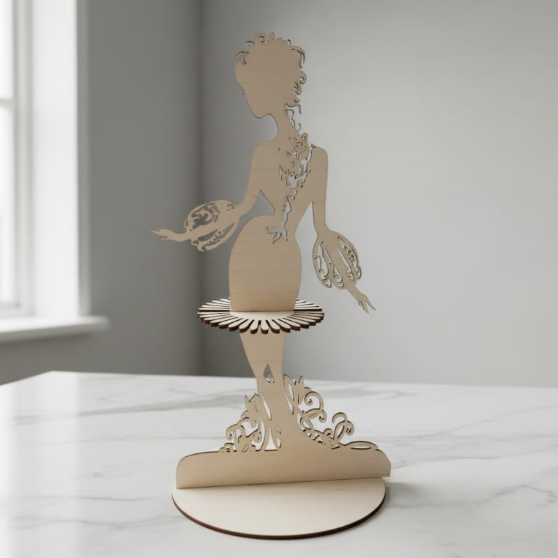 Laser Cut Lady Dress Napkin Holder | Dining Table Decor