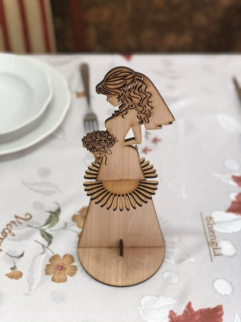 Laser Cut Bride Napkin Holder | Wedding Table Decoration