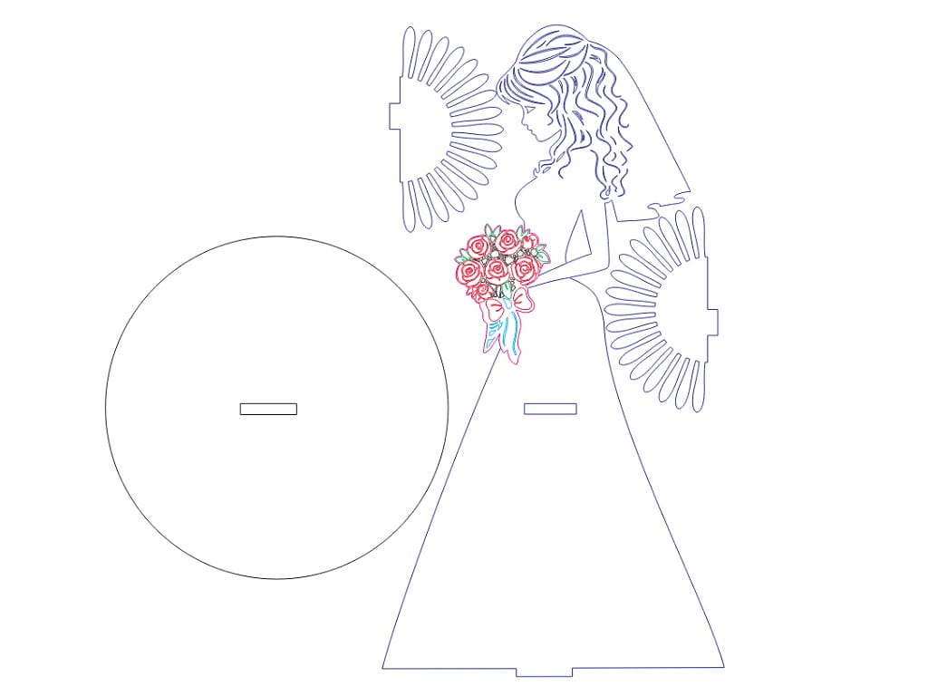 Laser Cut Bride Napkin Holder | Wedding Table Decoration