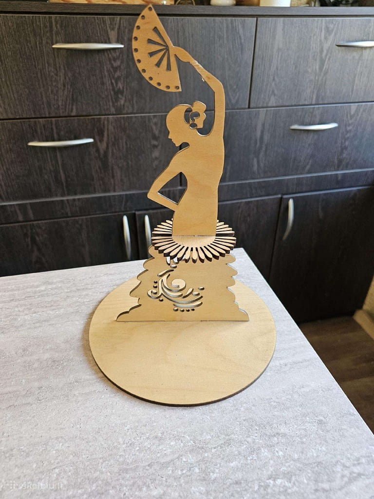 Laser Cut Flamenco Dancer Napkin Holder | Fan Lady Table Decor