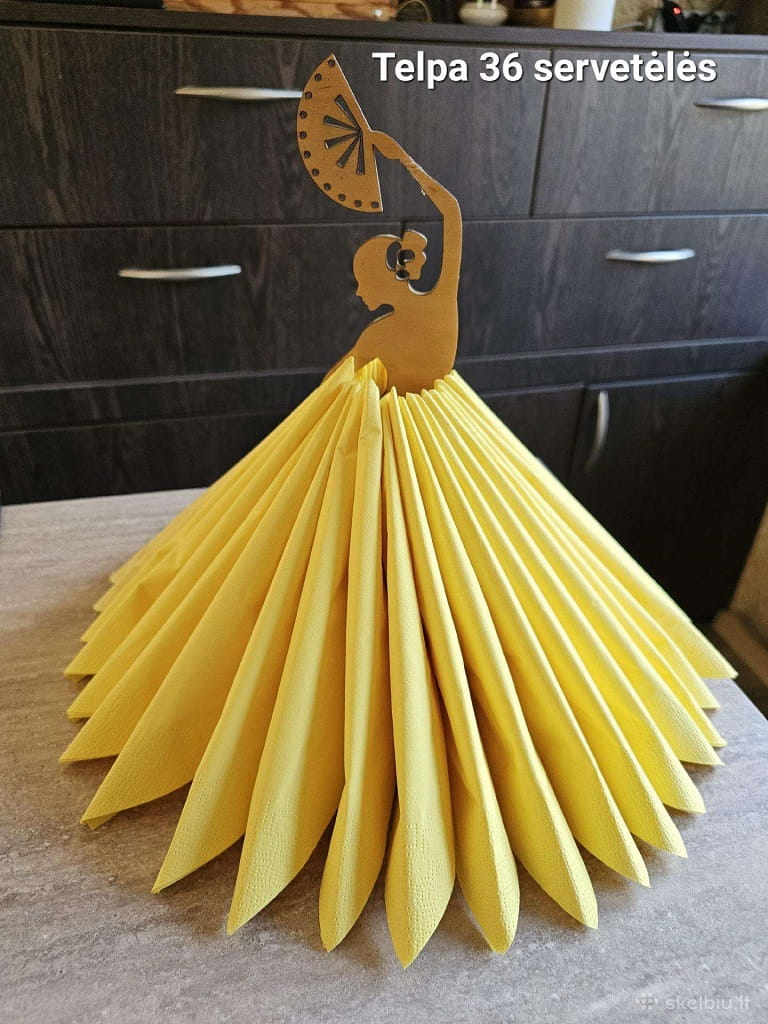 Laser Cut Flamenco Dancer Napkin Holder | Fan Lady Table Decor