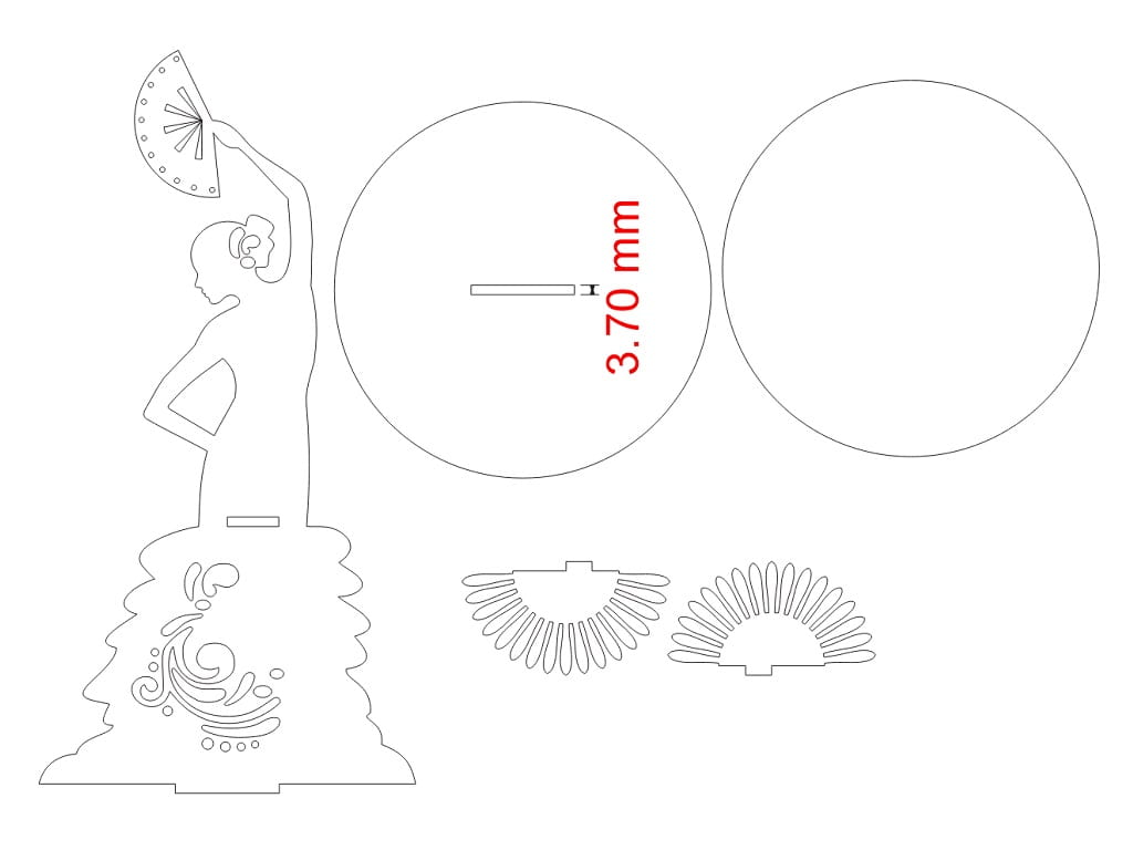 Laser Cut Flamenco Dancer Napkin Holder | Fan Lady Table Decor