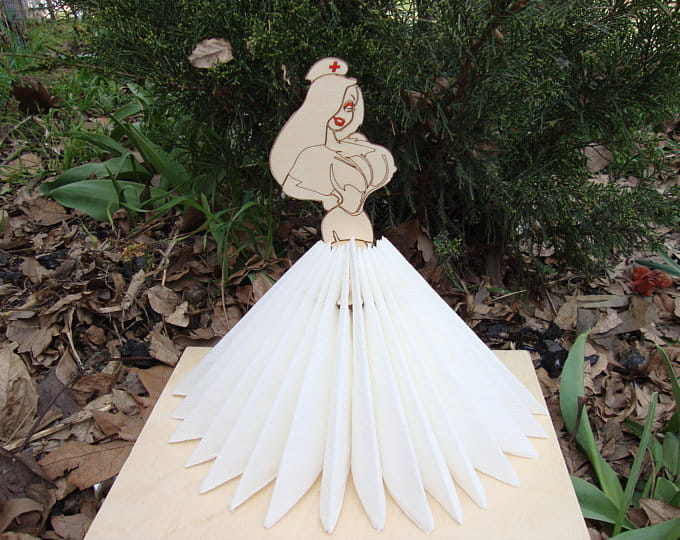 Laser Cut Nurse Napkin Holder for Dining Table Decor