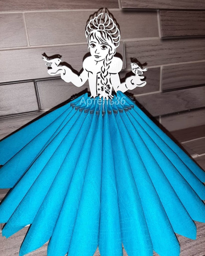 Laser Cut Snow Maiden Napkin Holder | Festive Table Decor