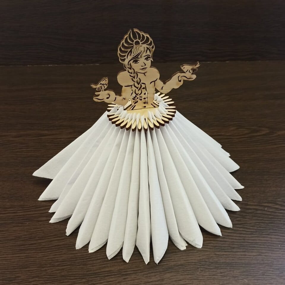 Laser Cut Snow Maiden Napkin Holder | Festive Table Decor