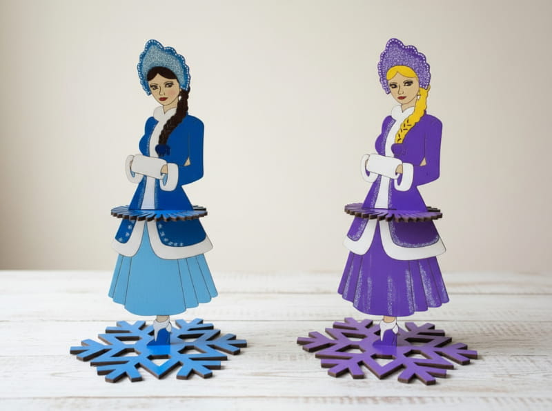 Laser Cut Snegurochka Napkin Holder | Russian Snow Maiden Party Decor