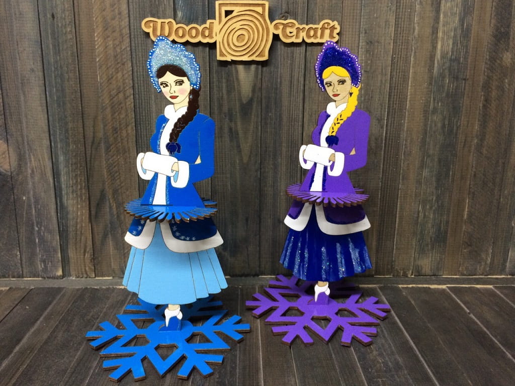 Laser Cut Snegurochka Napkin Holder | Russian Snow Maiden Party Decor
