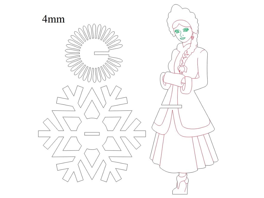 Laser Cut Snegurochka Napkin Holder | Russian Snow Maiden Party Decor