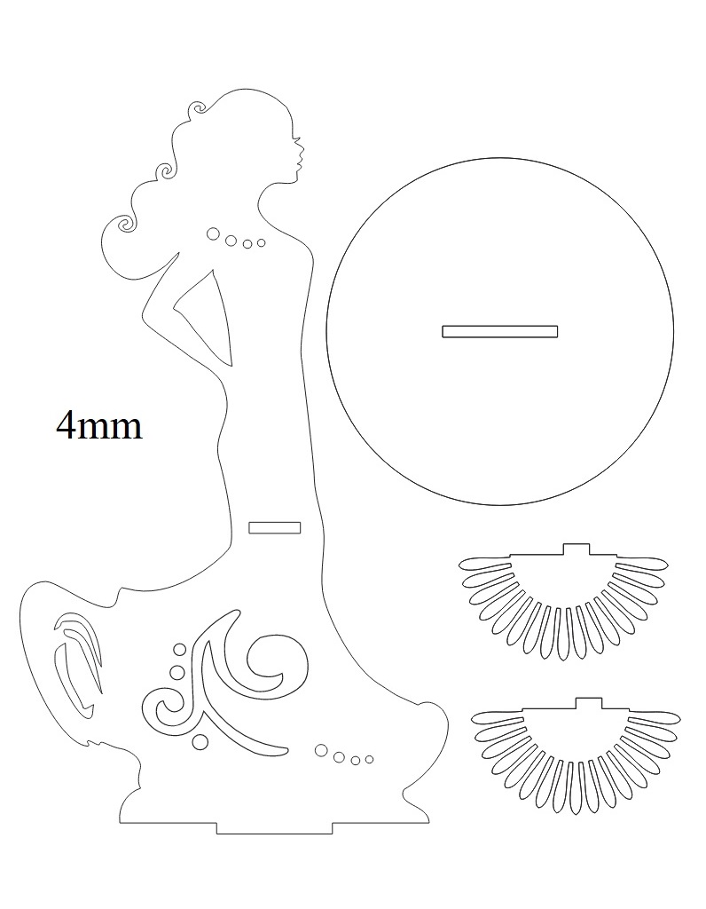 Laser Cut Lady Napkin Holder for Elegant Dining