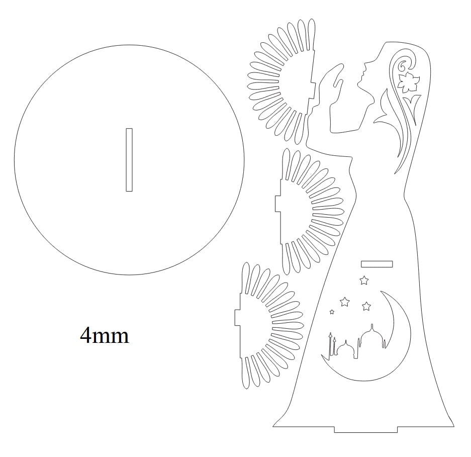 Laser Cut Prayer Woman Napkin Holder | Ramadan and Eid Table Decor