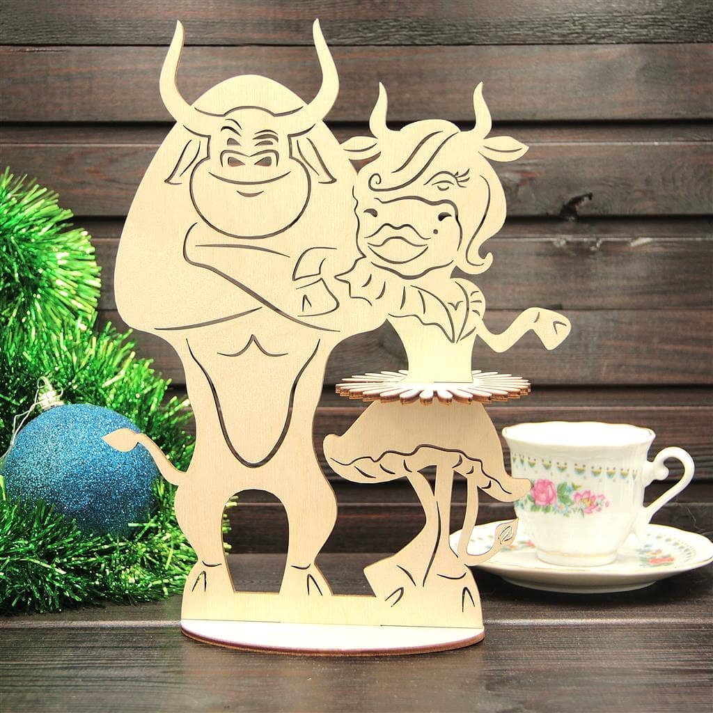 Laser Cut Bull and Cow Napkin Holder | Dining Table Decor