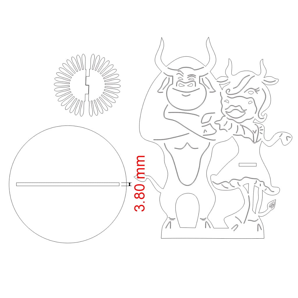 Laser Cut Bull and Cow Napkin Holder | Dining Table Decor