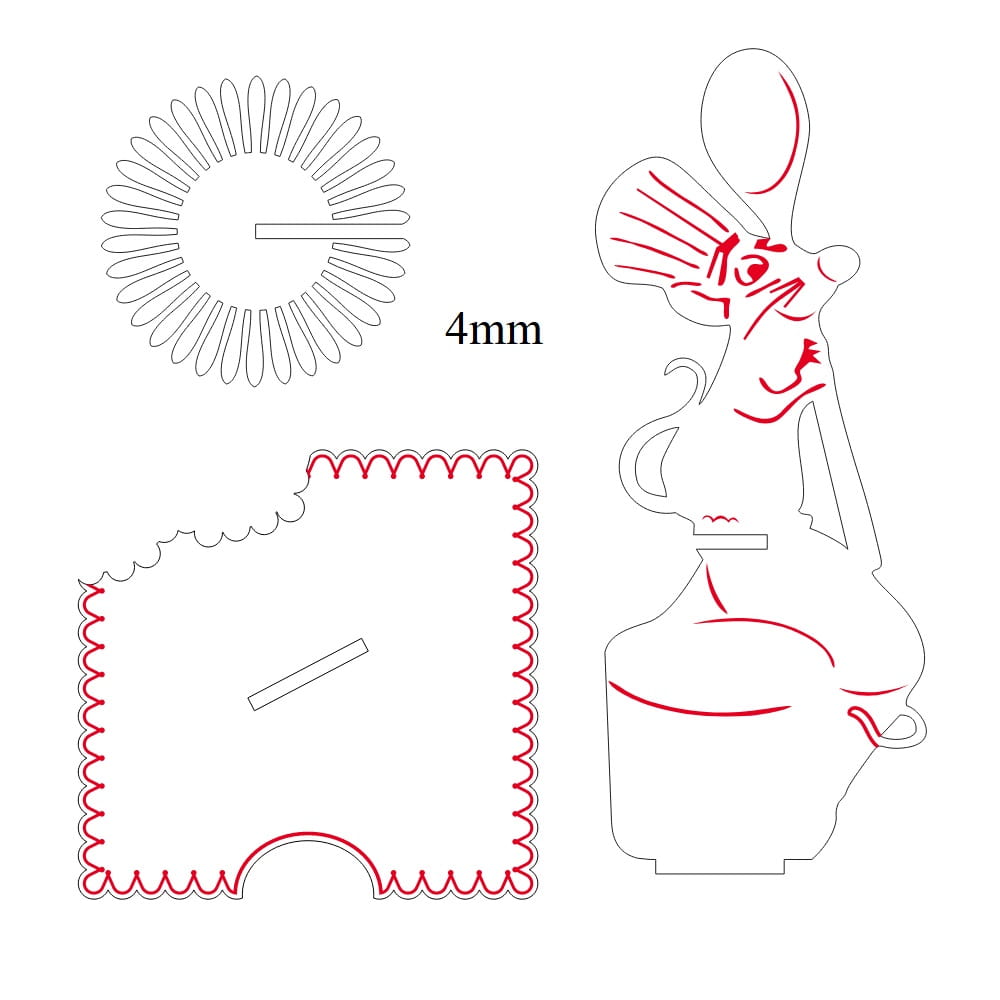 Laser Cut Rat Chef Napkin Holder | Festive Table Decor