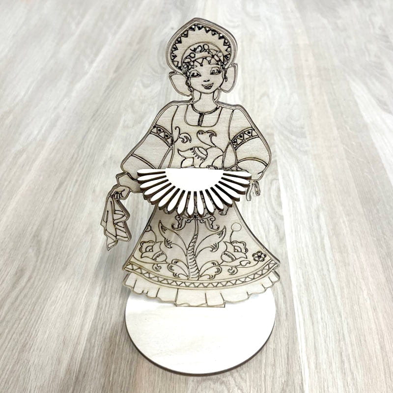 Laser Cut Russian Folk Woman Napkin Holder
