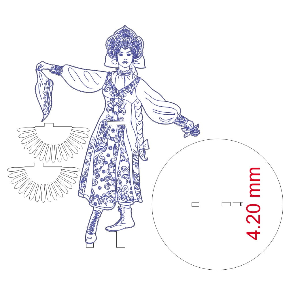 Laser Cut Traditional Russian Folk Dancing Lady Napkin Holder
