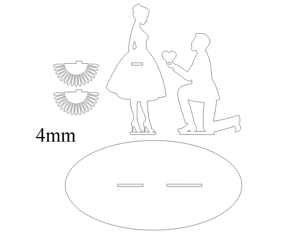 Laser Cut Wedding Proposal Napkin Holder | Romantic Table Decor