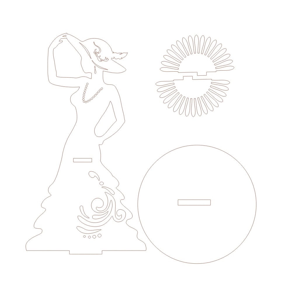 Laser Cut Lady Napkin Holder | Elegant Table Centerpiece Decor